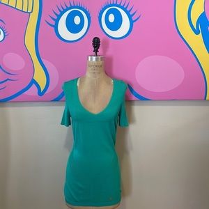 Versace Collection Sea Green V Neck Sweater NWT